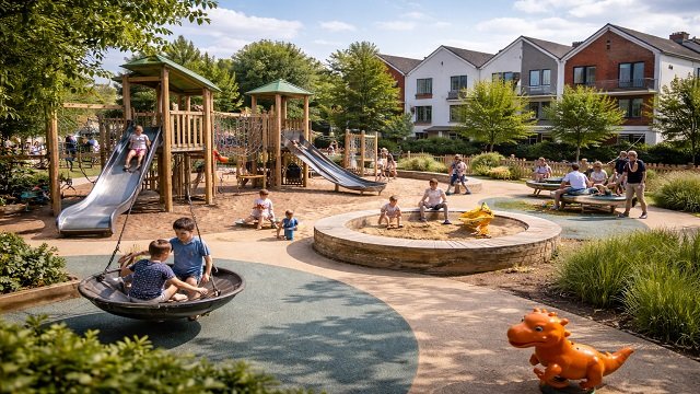 Modern play area in Newhall