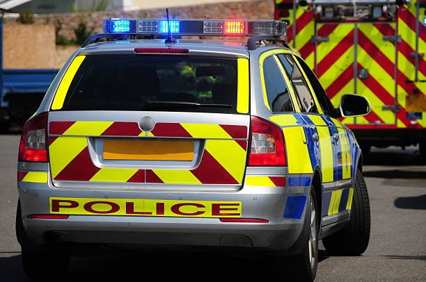 Emergency services police vehicle in Harlow